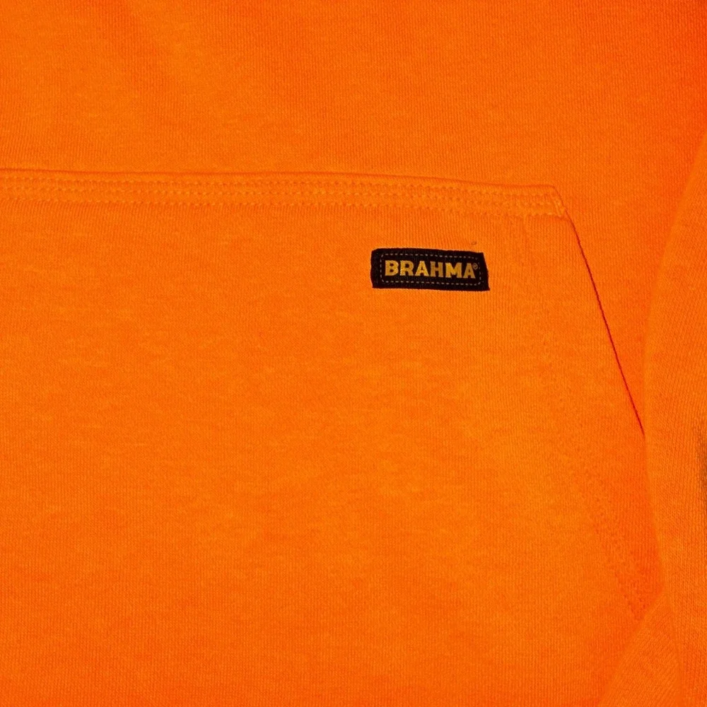 Brahma Hoodie Mens 3XL Orange Fleece Pullover Kangaroo‎ Pocket Workwear